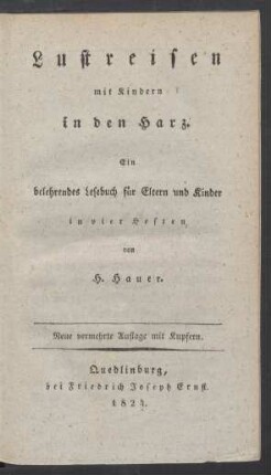 H. 3: Lustreisen mit Kindern in den Harz