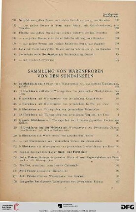 Sammlung von Warenproben von den Sudaninseln (Nr. 142-164)