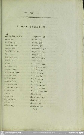 Index Generum