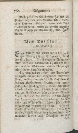 Vom Durchlauf. (Diarrhoea.)