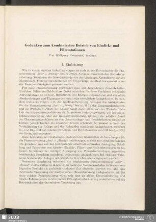 Gedanken zum kombinierten Betrieb von Eindick- und Filterstationen