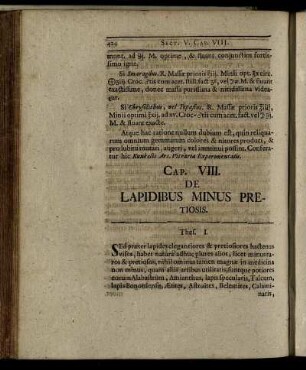 Cap. VIII. De Lapidibus Minus Pretiosis. - Cap. X. De Metallorum Recrementis.