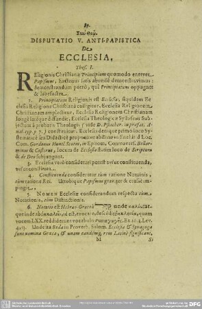 Disputatio V. Anti-Papistica De Ecclesia