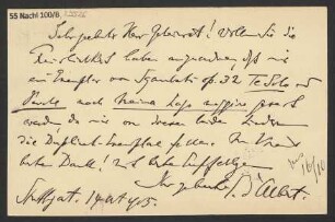 Brief an Ludwig Strecker  und B. Schott's Söhne : 14.10.1905