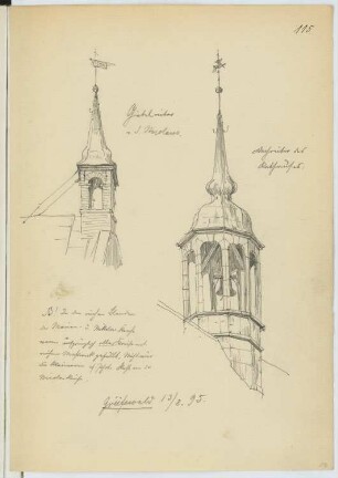 Nikolaikirche, Greifswald. Rathaus, Greifswald: Details (aus: Skizzen- und Fotoalbum 17)