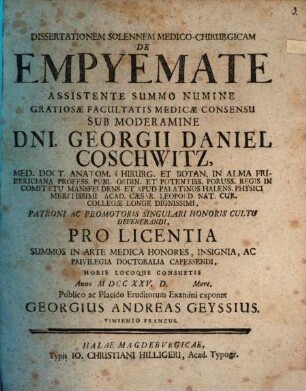 Diss. sol. med.-chir. de empyemate