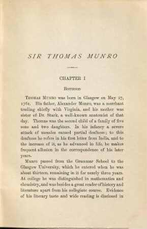 Sir Thomas Munro and the British settlement of the Madras presidency