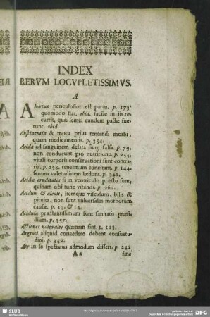Index Rerum Locupletissimus