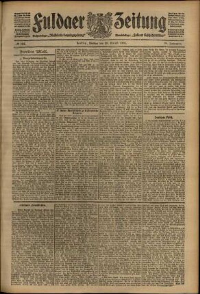 Zweite Ausgabe vom Freitag, den 21. August 1908.