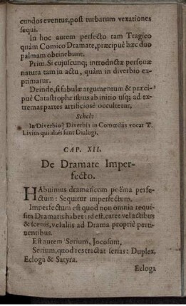 Cap. XII. De Dramate Imperfecto