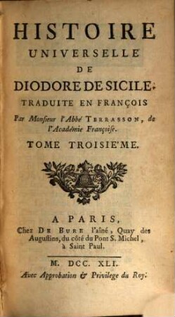 Histoire Universelle De Diodore De Sicile, 3