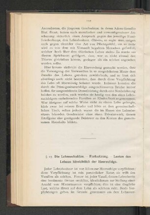 § 17. Die Lehnsschulden. Fortsetzung. Lastens des Lehens hinsichtlich der Heeresfolge.