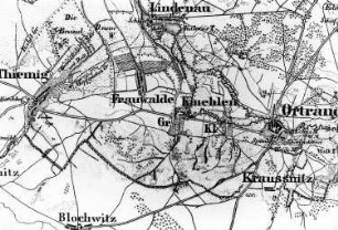 Großkmehlen-Großkmehlen. Topographische Karte vom Preußischen Staate, Bl. 249 Ortrand, aufgen. 1847, Nachträge 1862