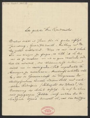 Brief an Genossenschaft Deutscher Tonsetzer : 14.04.1906