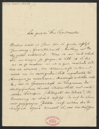 Brief an Genossenschaft Deutscher Tonsetzer : 14.04.1906