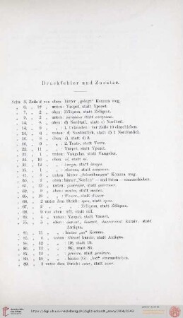 Druckfehler und Zusätze