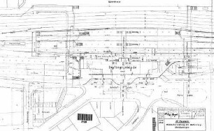 Pforzheim Hbf: Empfangsgebäude Bahnsteigüberdachungen Übersichtsplan