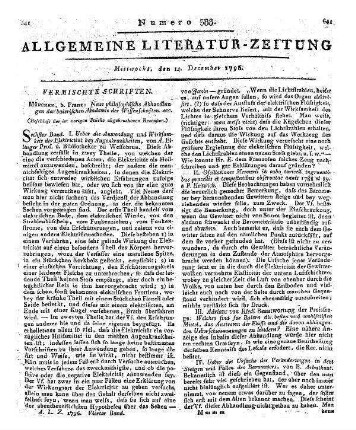 Nachgeahmte meissnerische Skizzen. Bd. 1. Von N. S. C. T. J. A. Frankfurt, Leipzig: Macklot 1796