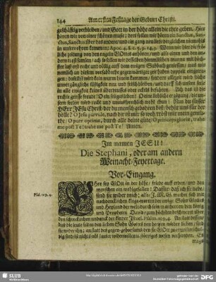 Die Stephani, oder am andern Weinacht-Feyertage