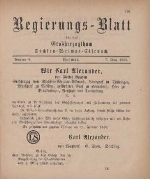 Nr. 8 : 7. März 1868