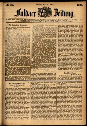 Ausgabe vom Montag, den 16. April 1883.