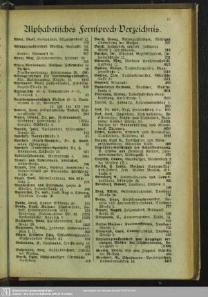 Alphabetisches Fernsprech-Verzeichnis