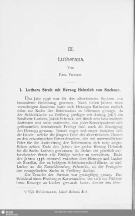 III. Lutherana