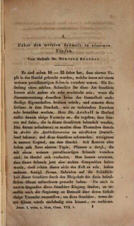 Journal für technische und ökonomische Chemie, 8. 1830