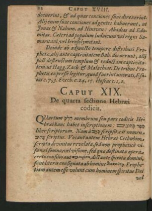 Caput XIX. De quarta sectione Hebraei codicis.