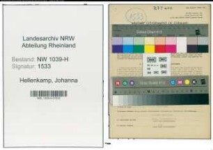 Entnazifizierung Johanna Hellenkamp , geb. 23.04.1905 (Geschaeftsinhaberin)