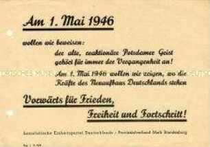 Aufruf der SED zur Mai-Demonstration
