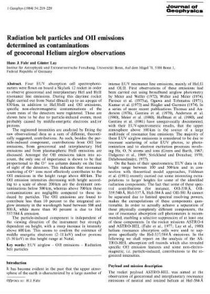 Radiation belt particles and OII emissions determined as contaminations of geocoronal helium airglow observations