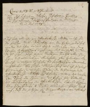 Abschrift des Briefes von Johann Christian Wolf an Johann Georg Schelhorn. Memmingen, 5.7.1749