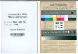 Entnazifizierung Heinrich Deutz , geb. 06.06.1898 (Arbeiter)