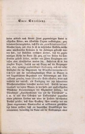 Offener Brief an Seine Excellenz, den Herrn Friedrich Freiherrn von zu Rhein, Kön. Bayer. Staatsrath ..., über die königliche Verordnung v. 23. März 1847 hinsichts der Ablegung der Gelübde in den Nonnenklöstern