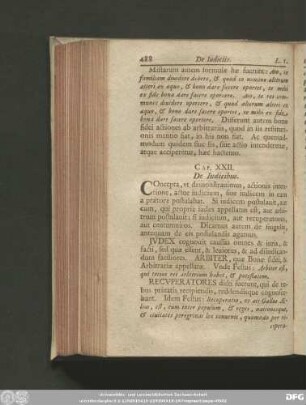 Cap. XXII. De Iudicibus.