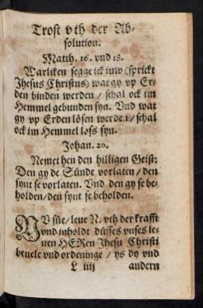 Trost uth der Absolution.