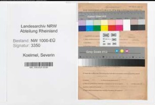 Entnazifizierung Severin Koelmel, geb. 19.05.1895 (Schreiner)