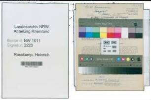 Entnazifizierung Heinrich Rosskamp , geb. 26.04.1915 ()