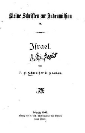 Israel / von E. Schmeißer