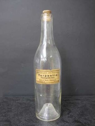 Flasche für Terpentin aus der Adler-Drogerie Nowawes