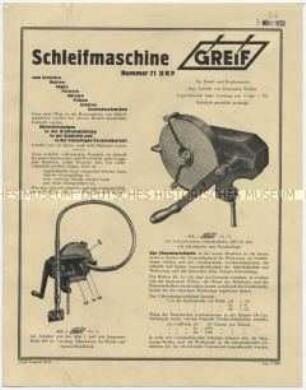 Schleifmaschine Greif Nummer 71 DRP