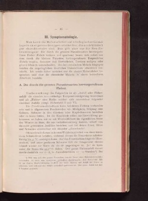 III. Symptomatologie.