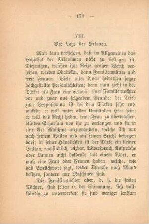 VIII. Die Lage der Sclaven