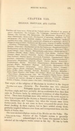 Chapter VIII. Religion, festivals, and castes