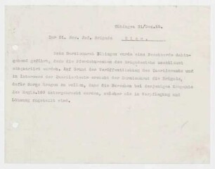 Pflege der Militärpferde, Unterbringung und Stellung von Pferdepflegern