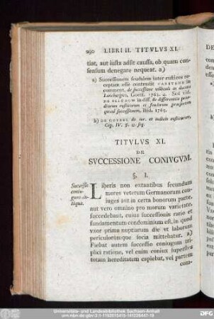 Titulus XI. De Successione Coniugum.