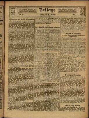 Zweite Ausgabe vom Sonntag, den 16. Oktober 1921.