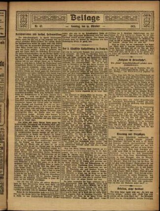 Zweite Ausgabe vom Sonntag, den 16. Oktober 1921.