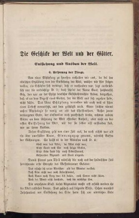 Entstehung und Ausbau der Welt.